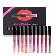 Load image into Gallery viewer, langmanni 12pcs Sexy Matte Lipstick Kits Lips Makeup Waterproof Nutritious Velvet Lip Stick Tint Nude Makeup Cosmetic - labaii