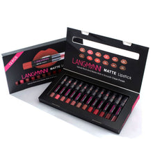 Load image into Gallery viewer, langmanni 12pcs Sexy Matte Lipstick Kits Lips Makeup Waterproof Nutritious Velvet Lip Stick Tint Nude Makeup Cosmetic - labaii