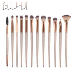 12 Pcs/lot Makeup Brushes Set For Foundation Powder Blush Eyeshadow Concealer Lip Eye Make Up Brush Cosmetics Beauty Tools TSLM1 - labaii