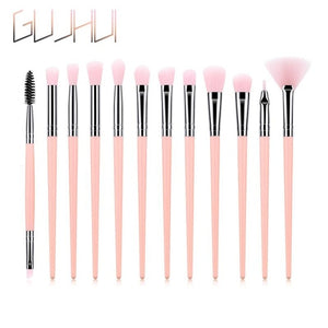 12 Pcs/lot Makeup Brushes Set For Foundation Powder Blush Eyeshadow Concealer Lip Eye Make Up Brush Cosmetics Beauty Tools TSLM1 - labaii