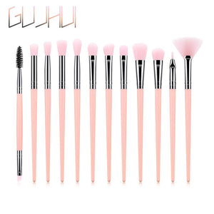 12 Pcs/lot Makeup Brushes Set For Foundation Powder Blush Eyeshadow Concealer Lip Eye Make Up Brush Cosmetics Beauty Tools TSLM1 - labaii