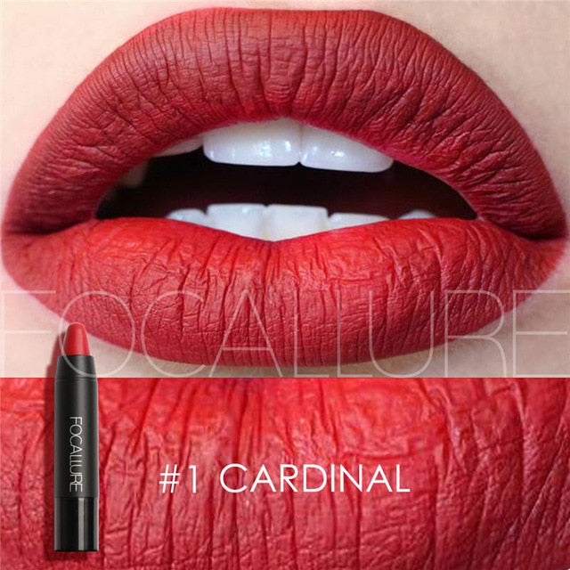 FOCALLURE 19 Colors Matte Lipsticks Waterproof Matte Lipstick Lip Sticks Cosmetic Easy to Wear Matte Batom Makeup Lipstick - labaii