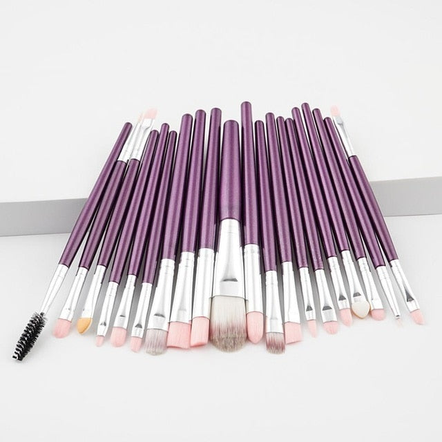 Fashion Luxury 20PCS Makeup Brushes Kit Foundation Powder Blush Eyeshadow Concealer Lip Eye Make Up Brush Cosmetics Beauty Tools - labaii
