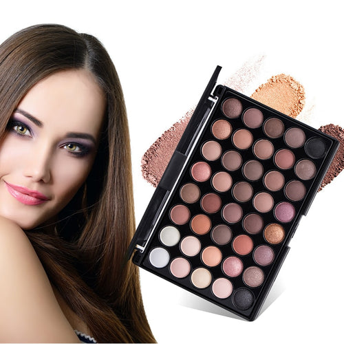 New 40 Colors Eye Makeup Nudes Palette Matte Eyeshadow Beauty Powder Eye Shadows Earth Pearl Shimmer Cosmetic Set TSLM1 - labaii