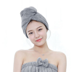 Women Bathroom Super Absorbent Quick-drying Thicker microfiber Bath Towel Hair Dry Cap Salon Towel rapid drying hair towel - labaii