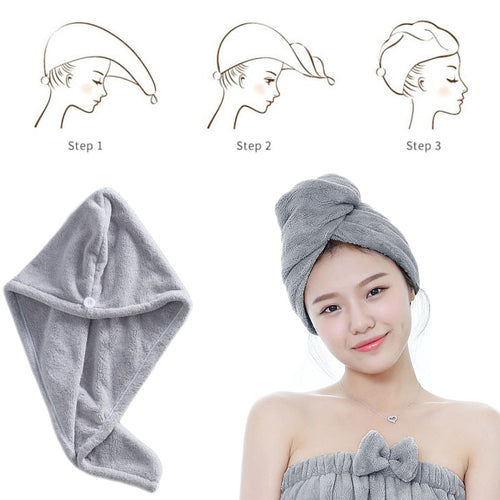 Women Bathroom Super Absorbent Quick-drying Thicker microfiber Bath Towel Hair Dry Cap Salon Towel rapid drying hair towel - labaii