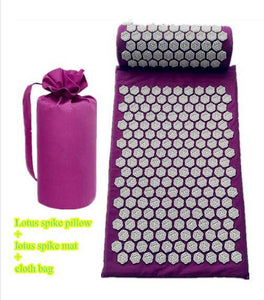 Yoga Spike Acupressure Mat Pillow Set Back Body Massager Acupuncture Cushion Mat Pain Relieve Spike Yoga Mat with Pillow - labaii
