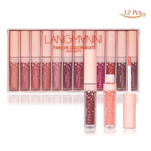 Load image into Gallery viewer, langmanni 12pcs Sexy Matte Lipstick Kits Lips Makeup Waterproof Nutritious Velvet Lip Stick Tint Nude Makeup Cosmetic - labaii
