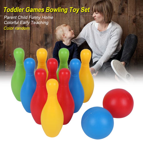 Bowling Toy Set Toddler Colorful Games Home Early Teaching Educational Smooth Funny Non Toxic Sports Indoor Outdoor Kindergarten - labaii