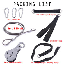 Load image into Gallery viewer, Fitness DIY Pulley Cable Machine Attachment System Arm Biceps Triceps Blaster Hand Strength Trainning Home Gym Workout Equipment - labaii
