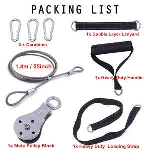 Fitness DIY Pulley Cable Machine Attachment System Arm Biceps Triceps Blaster Hand Strength Trainning Home Gym Workout Equipment - labaii