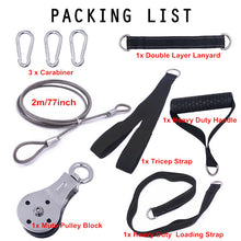Load image into Gallery viewer, Fitness DIY Pulley Cable Machine Attachment System Arm Biceps Triceps Blaster Hand Strength Trainning Home Gym Workout Equipment - labaii

