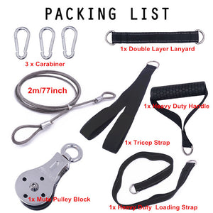 Fitness DIY Pulley Cable Machine Attachment System Arm Biceps Triceps Blaster Hand Strength Trainning Home Gym Workout Equipment - labaii