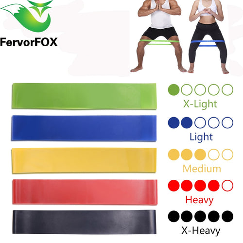 5 colores RESISTENCIA DE LA Yoga de bandas de goma interior al aire libre de equipos de Fitness de 0,35mm-1,1mm de Pilates entrenamiento deportivo elástico de entrenamiento bandas - labaii